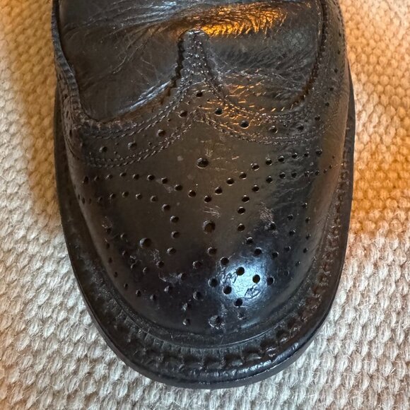 Vintage Longwing Brogue Leather Shoes with Cat’s Paw Soles - Picture 1 of 7